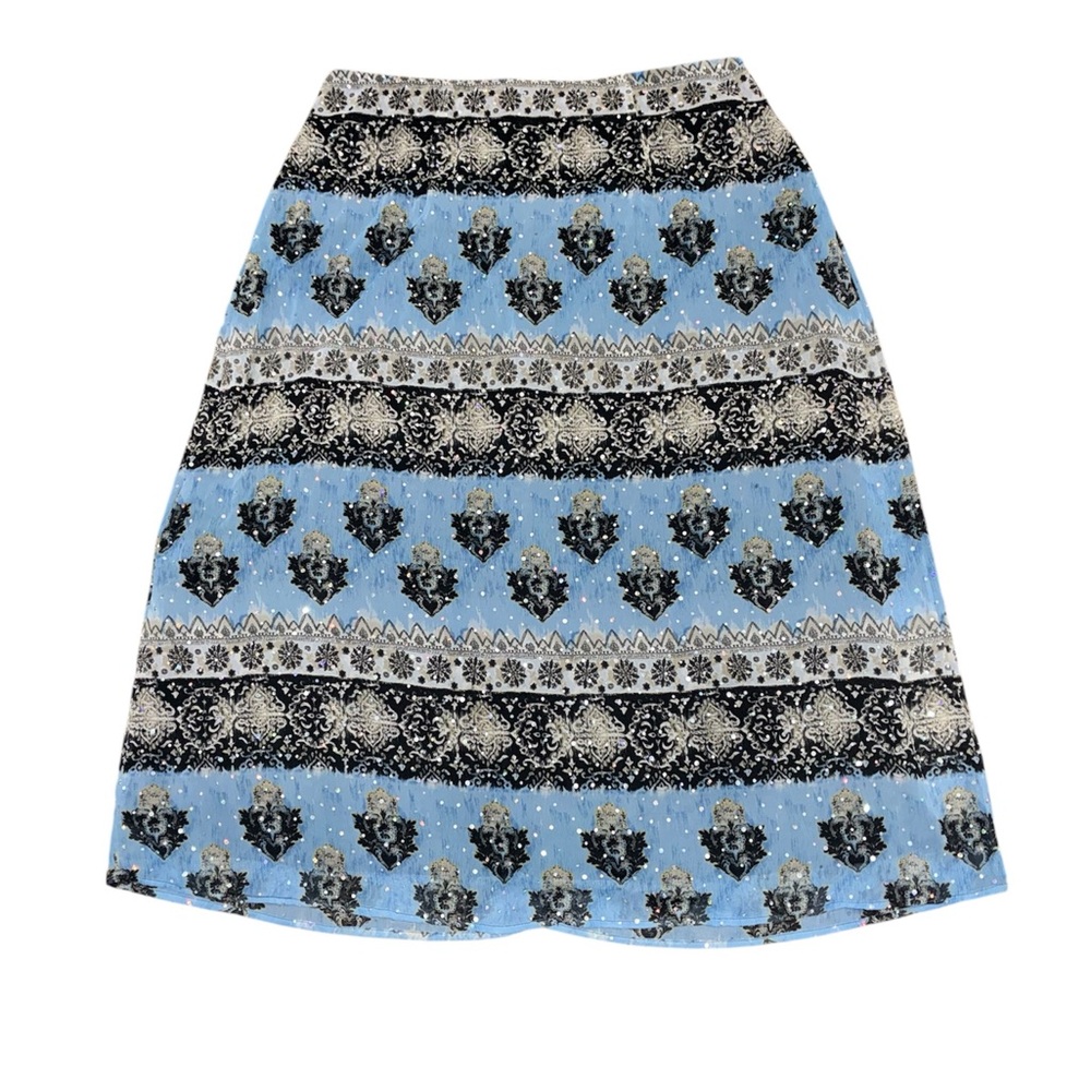 Whimsigoth 18 Vintage Maxi Skirt Y2k Fairy Grunge Damask Sequin Witchy Stretchy